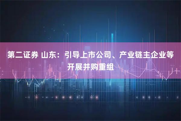 第二证券 山东：引导上市公司、产业链主企业等开展并购重组